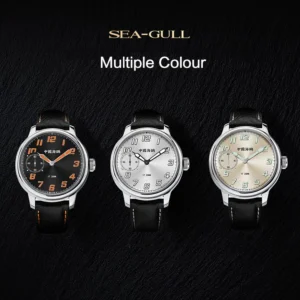 Seagull Herren Handaufzugsuhr – Business-Stil, Saphirglas, wasserdicht, Lederarmband, Modell 6147