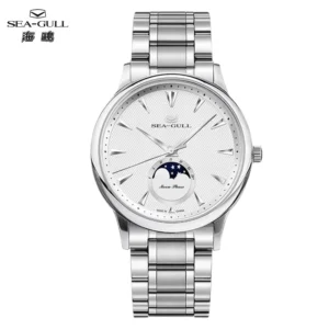 Seagull Luxus Automatik Herrenuhr mit Mondphase – 41mm, Saphirglas, 5 Bar wasserdicht, Modell 1131