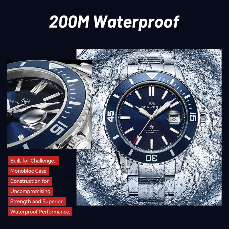 Seagull Ocean Series 816.32.1523 – Automatik Herrenuhr, 200 m wasserdicht – Bild 6